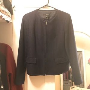 Talbots navy tweed blazer/jacket size 4